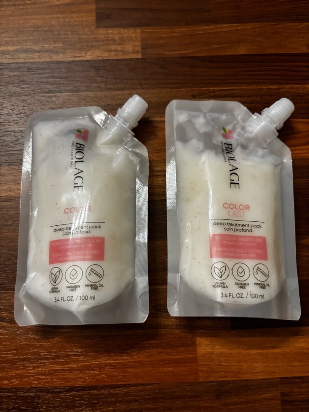 2 Biolage Color Last Deep Treatment Hair Mask Pack 3.4 fl oz / 100 mL